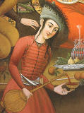 mujer persa escanciando vino